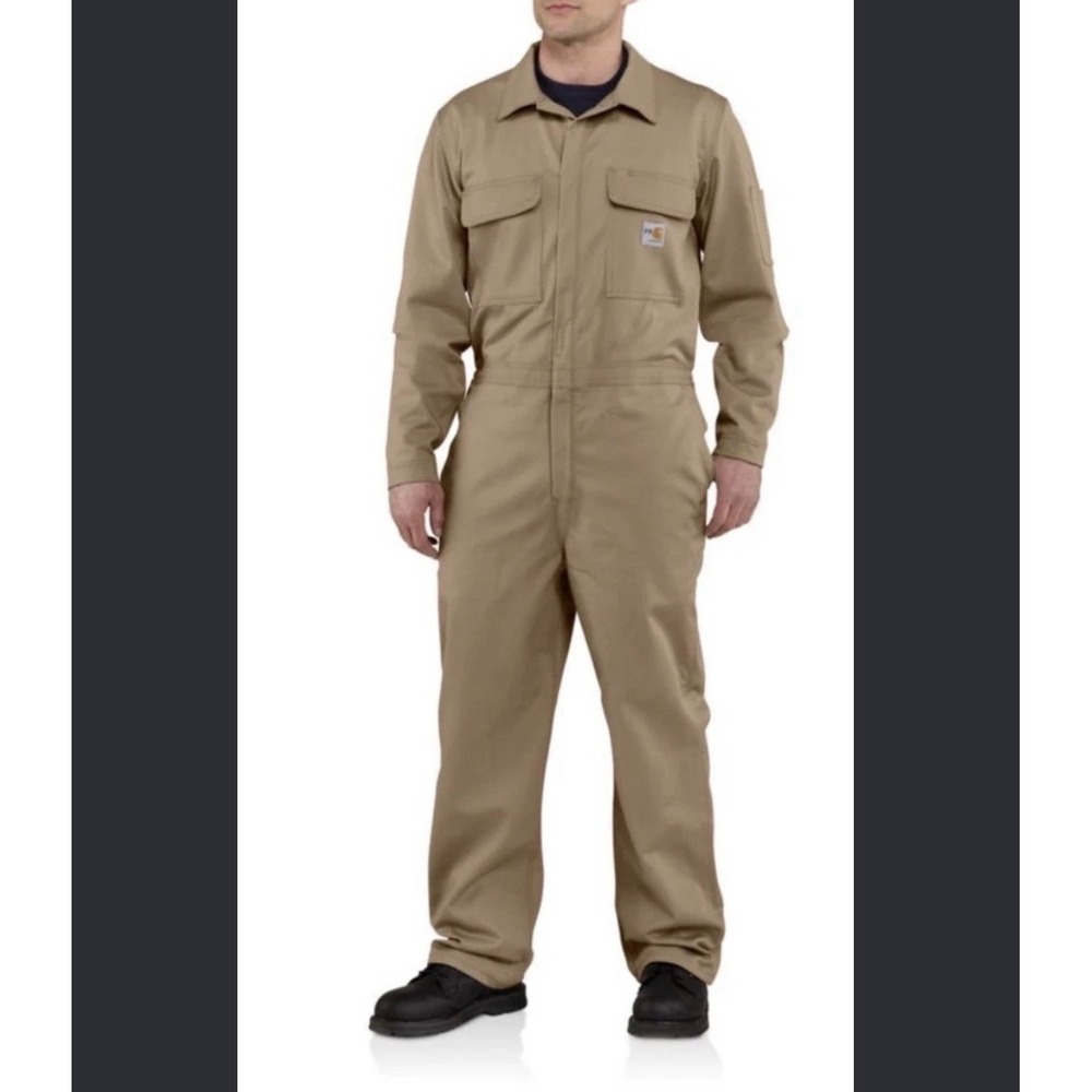 NEW Carhartt FR Traditional Coverall Twill Khaki Flame Resistant CAT2 101017 46R